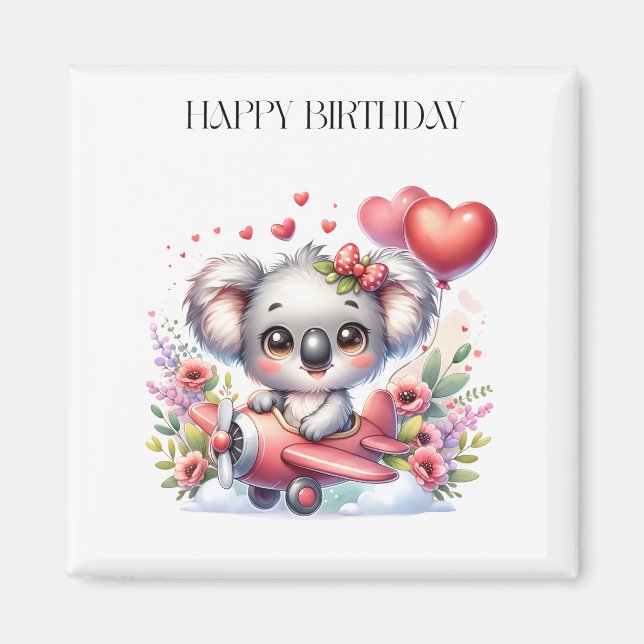 Fliegendes Koala-Geburtstag Magnet (Vorne)