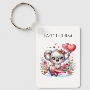 Fliegendes Koala-Geburtstag Schlüsselanhänger