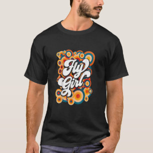 Fliegendes Mädchen 60er 70er Retro Disco Soul Hip T-Shirt