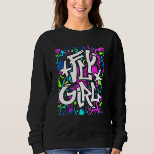 Fliegendes Mädchen 80er 90er Old School Style B Gi Sweatshirt