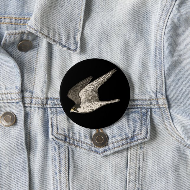 Fliegendes Peregrine Falken Farbige Stifte Kunst Button (Beispiel)