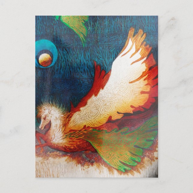 Fliegendes Pferd 2 Postkarte (Vorderseite)