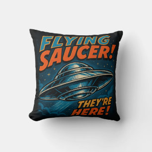 Fliegendes saucer UFO Sie sind hier Kissen