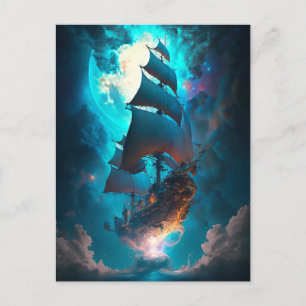 Fliegendes Schiff Fantasy Art Postkarte