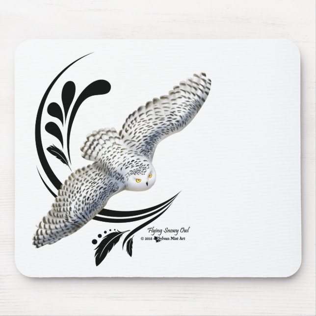 Fliegendes Schneeauwl Mousepad (Vorne)