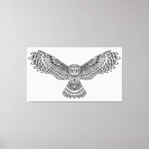 Fliegendes Schüssel Zendoodle 6 Leinwanddruck