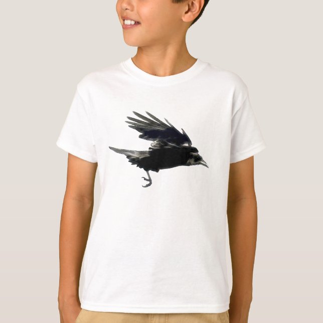 Fliegendes Schwarz-KROW Art Fashion Shirt (Vorderseite)