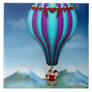 Fliegendes Schwein - Ballon - Hoch, hoch und davon Fliese