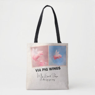 Fliegendes-Schwein-Briefmarken Hoffnungen und Gebe Tasche