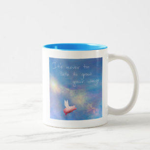 Fliegendes Schwein - es ist nie zu spät, um deine  Zweifarbige Tasse