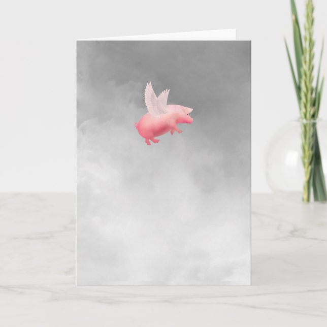 Fliegendes Schwein Karte (Vorderseite)