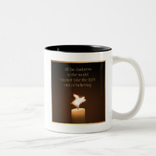 Fliegendes Schwein-Kerzenflamme Zweifarbige Tasse