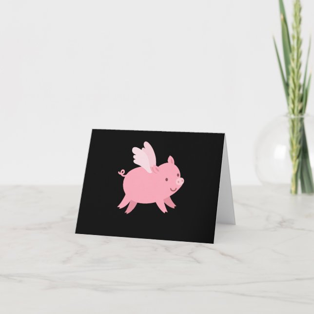 Fliegendes Schwein mit Flügeln Fly Pig Liebhaber Karte (Vorderseite)