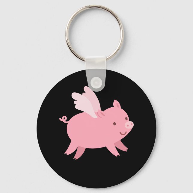 Fliegendes Schwein mit Flügeln Fly Pig Liebhaber Schlüsselanhänger (Vorderseite)