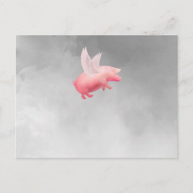 Fliegendes Schwein Postkarte (Vorderseite)