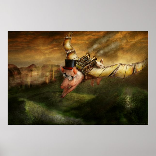Fliegendes Schwein - Steampunk - Das fliegende Sch Poster (Vorne)