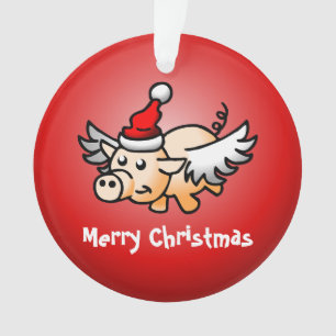 Fliegendes Schwein Weihnachten Acryl-Ornament Ornament