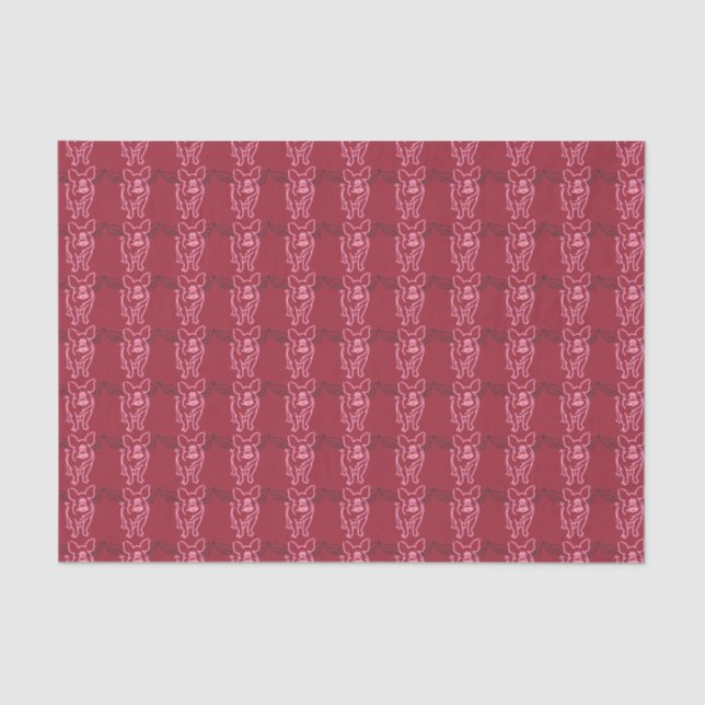 Fliegendes Schweinebundpapier Seidenpapier (Vorderseite)