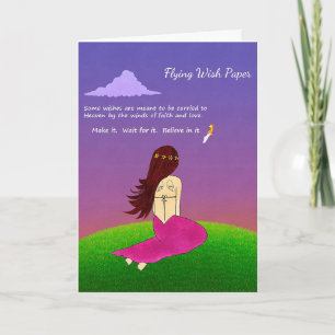 Fliegendes Wunschpapier Grußkarte Karte
