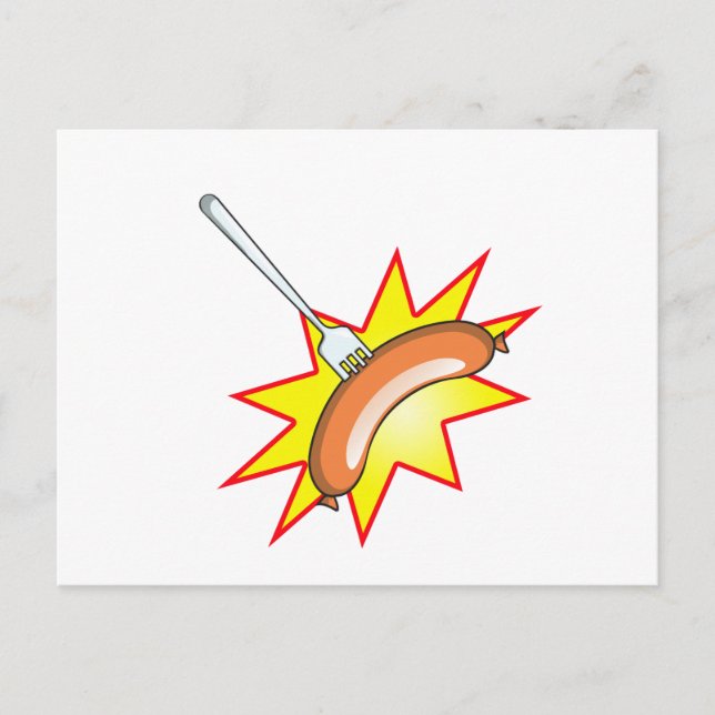 Fliegendes Wurst - Nahrungskampf Postkarte (Vorderseite)