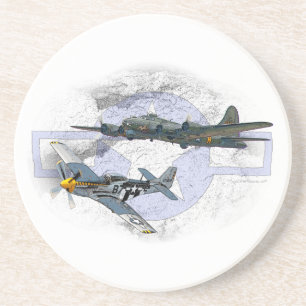 Fliegeneskorte des Mustangs P-51 Getränkeuntersetzer