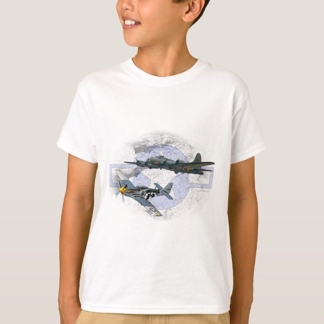 Fliegeneskorte des Mustangs P-51 T-Shirt (Vorderseite)