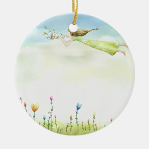 Fliegenfeeverzierung Keramikornament