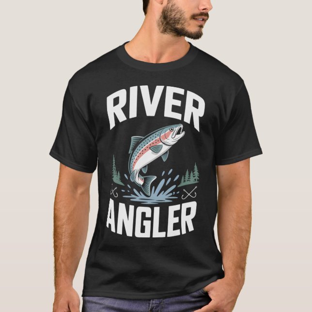 Fliegenfischen am Fluss T-Shirt (Vorderseite)