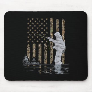 Fliegenfischen Angler Amerikanische Flagge Tarnung Mousepad