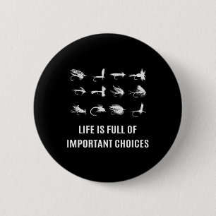 Fliegenfischen Angler Geschenk Button