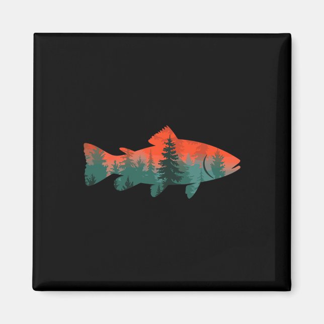 Fliegenfischen Angler Natur  Magnet (Vorne)