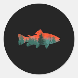 Fliegenfischen Angler Natur  Runder Aufkleber