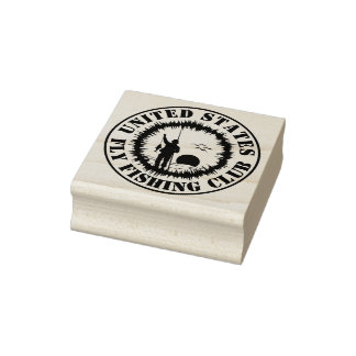 Fliegenfischen Club Reise Fischer Camping Gummistempel