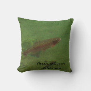 Fliegenfischen Farbige Regenbogenforelle Blues Kissen