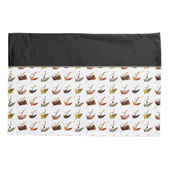 Fliegenfischen Fische schwarz grün Kissenbezug (Rückseite)