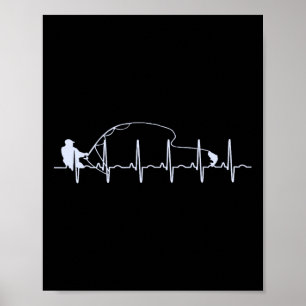 Fliegenfischen Herzschlag Fisch Forellenfischen Poster
