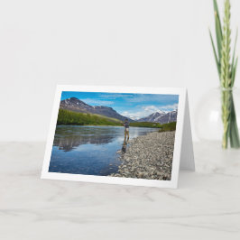 Fliegenfischen im Foto Custom Gruß Karte