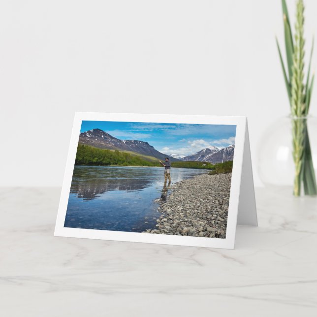 Fliegenfischen im Foto Custom Gruß Karte (Vorderseite)