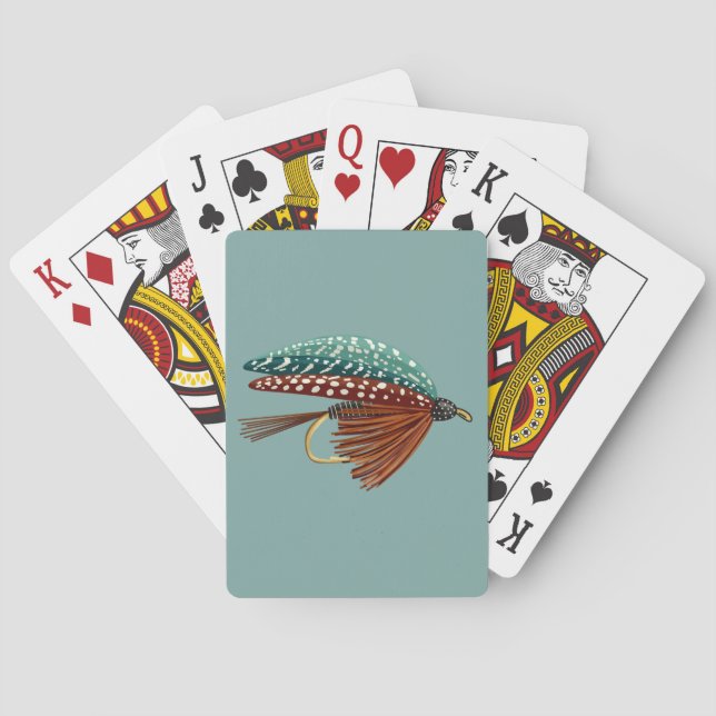 Fliegenfischen Köder Kunst Angler Spielkarten (Rückseite)