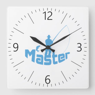 Fliegenfischen Quadratische Wanduhr