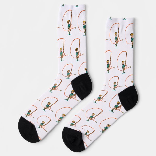 Fliegenfischen Socken (Linkes Detail)