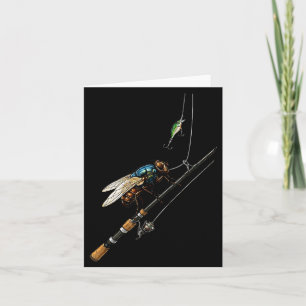 Fliegenfischen Sportfischen Angeln Angler lustiger Karte