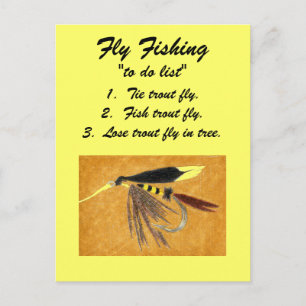 Fliegenfischen "to do list" Postkarte "cginty"
