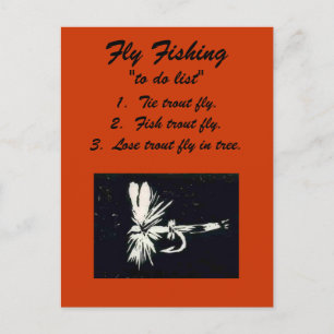 Fliegenfischen "to do list" Postkarte "Royal Coach