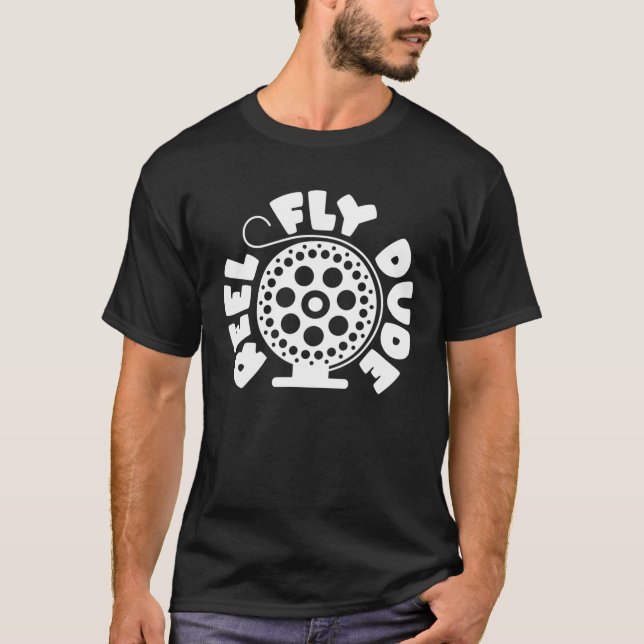 Fliegenfischen - Typ mit Rollen T-Shirt (Vorderseite)