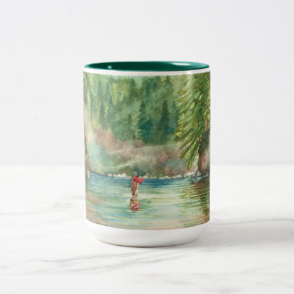 Fliegenfischen Zweifarbige Tasse