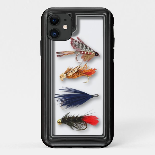 Fliegenfischenfliegen - realistischer Kasten Case-Mate iPhone Hülle (Rückseite)