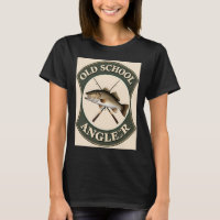Fliegenfischer-Fischernetz Retro-Holzschnitt