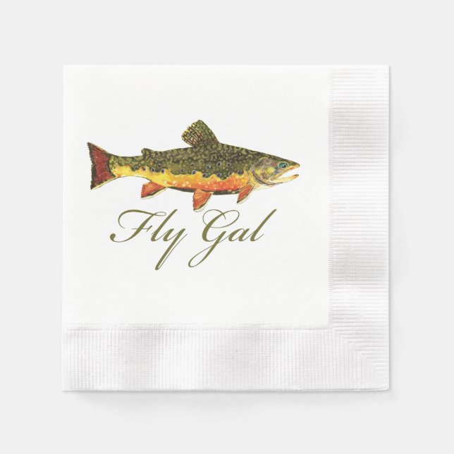 Fliegenfischer Serviette (Vorderseite)