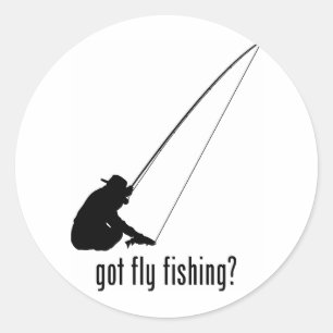 Fliegenfischerei Runder Aufkleber